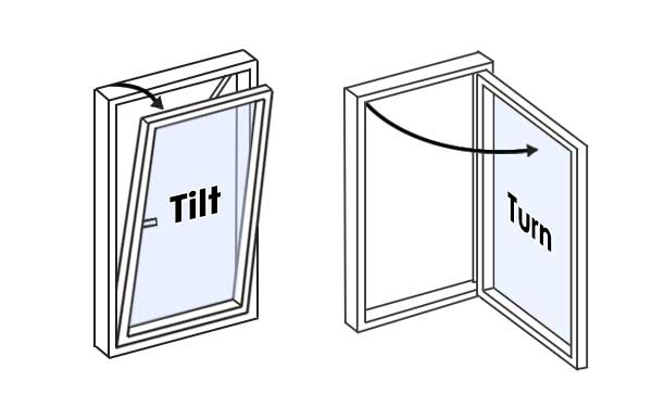 Commercial Vinyl Tilt Turn Windows Slide One
