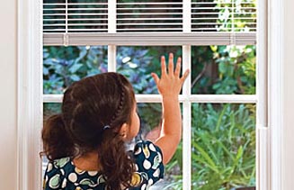 Vinyl Sliding Doors Child and Pet Friendly (blinds between glass)